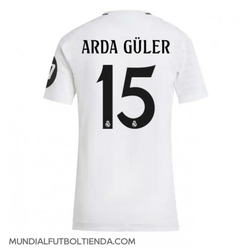 Camiseta Real Madrid Arda Guler #15 Primera Equipación Replica 2024-25 para mujer mangas cortas